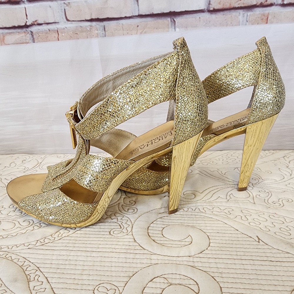 Michael Kors Metallic Gold Heels Size 5.5